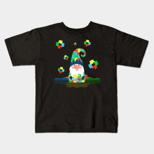 Gnome Puzzle Autism Awareness Kids T-Shirt